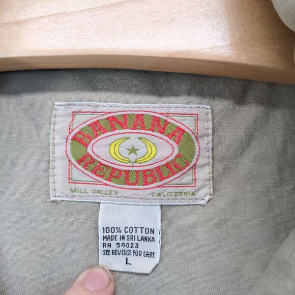 Banana Republic VTG 80s Full Zip Military Vest Jacket Mens Large Cotton Tactical - Picture 9 of 12